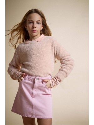 DeFacto Bisiklet Yaka Triko Kazak Kız Çocuk Y2640A625WN