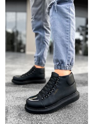 Roma Mirror Bağcıklı Kışlık Erkek Bot Siyah