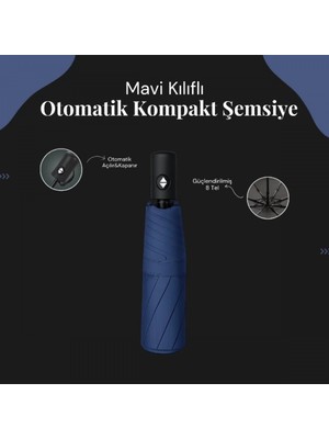 Marsilyan- Mavi Kılıflı Otomatik Kompakt Şemsiye
