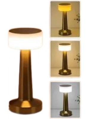 MiraLive Kablosuz Renkli Masa ve Gece Lambası Altın Rengi Dokunmatik LED Lamba