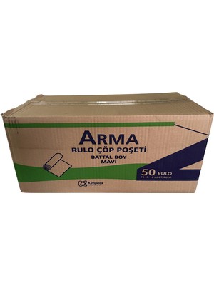Arma Battal Boy 70 Lt. Mavi Çöp Torbası Poşeti - 75 x 90 cm / 10 Adetlik 50 Rulo / Koli