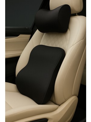 Viscomax Araç Içi Visco Boyun ve Sırt Bel Destek Yastığı Siyah Uyumlu