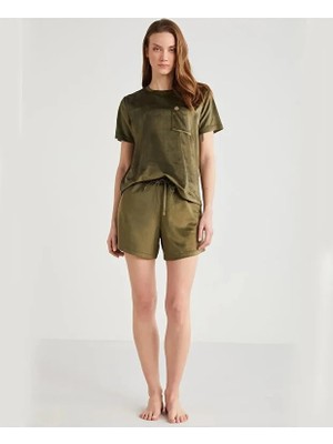 Penye Mood Yumuşak Dokulu Kadife Kadın Şort Takım 9709