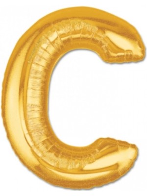 MiraLive C Harf Folyo Balon Altın Renk  40 Inç (K95)