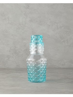 Mena Rise Bubbles Cam Başucu Sürahi 1150 ml Mavi