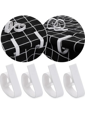 Mena Rise Yaysız Masa Örtüsü Tutacağı Mandal Kayma Önleyici Tutucu Sabitleyici Kıskaç Klips Aparat (8, Beyaz)