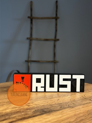 Turuncuhane Rust Logo Gamer Odası Masaüstü Dekor Figür Hediyelik Playstation Xbox Koleksiyon 17 cm