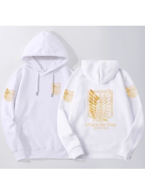 Kids Face Özel Tasarım Kapüşonlu Titan Gold Kanat Göğüs Sırt Baskılı %100 Pamuk Erkek Çocuk  Sweatshırt