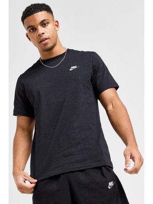 Nike Sportswear Clup Pamuklu Siyah Erkek Tişört