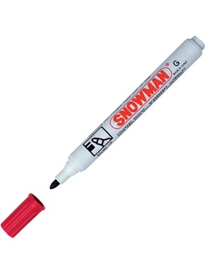 Kitabevimden Snowman Markör Permanent Yuvarlak Uçlu Kırmızı Cg-12