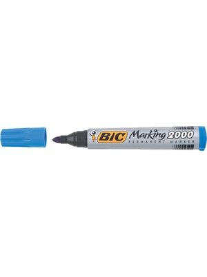 Kitabevimden Bic Markör Permanent 1.7 mm Yuvarlak Uçlu Mavi 2000 (12 Adet)
