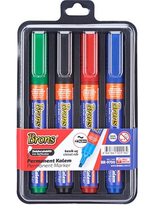 Kitabevimden Brons Permanent Marker Kalem Kesik Uç 4 Lü Bls BR-9700
