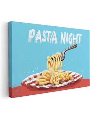 Artarilion Yatay Kanvas Tablo Spagetti Aksami Modern Duvar Tablosu Kanvas Salon Ofis Tablosu