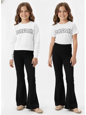 Masal Dünyası Bursa Siyah Ispanyol Paça Kız Çocuk Tayt 1-10 Yaş 1.kalite