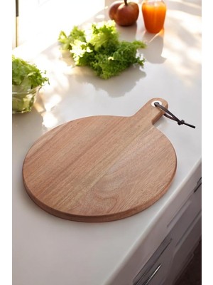 Mena Rise Akasya Ağacı Sunum ve Servis Tahtası, Akasya Tahtası Saplı, Et, Peynir, Ekmek, Sebze ve Meyve Servis Tepsisi Için Ahşap Mutfak Doğrama Tahtası (26 * 35 * 1.5cm)