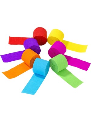 Mena Rise Tables Kağıt Flamalar - Gökkuşağı Partisi Doğum Günü, Gurur Ayı, Yaz, Iç Mekan Dış Mekan Veya Ev Dekoru, 7, 70 Metre, 7'li Paket, 33 Fit, Karışık Renkler