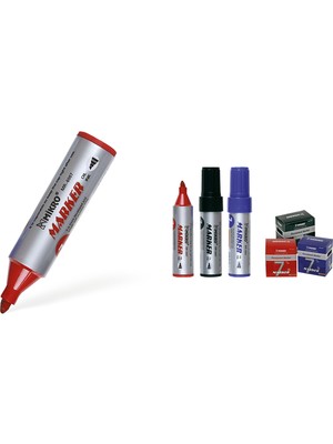 Kitabevimden Mikro Markör Permanent Jumbo 7 mm Kırmızı  (10 Lu Kutu MAVI)MR-6007