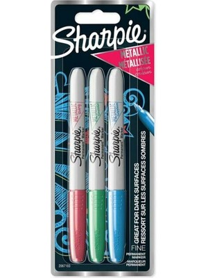 Kitabevimden Sharpie Markör Permanent Metalik Kırmızı Yeşil Mavi 3 Lü Bls 2067103