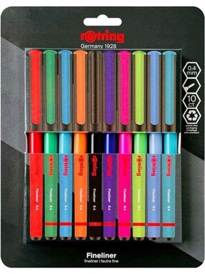 Kitabevimden Rotring Liner Keçe Uçlu Kalem 10 Lu Bls Karışık