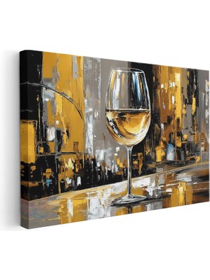 Artarilion Yatay Kanvas Tablo Sarap Kadehi Modern Duvar Tablosu Kanvas Salon Ofis Tablosu