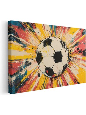 Artarilion Yatay Kanvas Tablo Renkli Futbol Topu Modern Duvar Tablosu Kanvas Salon Ofis Tablosu