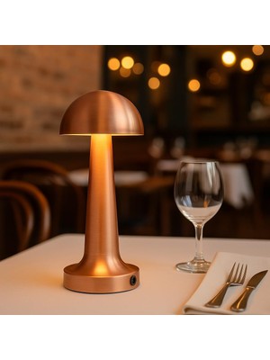 Mena Rise Şarjlı Dokunmatik Masa Lambası Atina | 3 Renk Modu | Dimmerli Taşınabilir Şarjlı Lamba | USB Şarjlı Cafe Restoran Masa Lambası | Şık ve Kompakt Tasarım