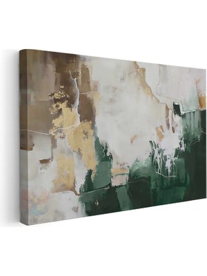 Artarilion Yatay Kanvas Tablo Kahverengi Yesil Renkler Modern Duvar Tablosu Kanvas Salon Ofis Tablosu