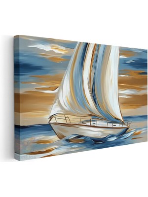 Artarilion Yatay Kanvas Tablo Modern Yelkenli Modern Duvar Tablosu Kanvas Salon Ofis Tablosu