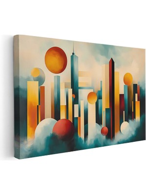Artarilion Yatay Kanvas Tablo Futuristik Modern Sehir Modern Duvar Tablosu Kanvas Salon Ofis Tablosu