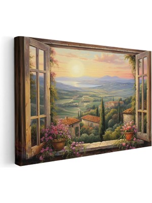 Artarilion Yatay Kanvas Tablo Dogaya Acilan Pencere Modern Duvar Tablosu Kanvas Salon Ofis Tablosu