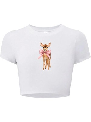 Bozz Collection Kadın Kurdele Ceylan Crop T-Shirt