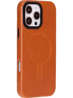 Kitabevimden Apple iPhone 16 Pro Max Uyumlu, Hakiki Deri, El Yapımı Kılıf, Gölgeli Taba