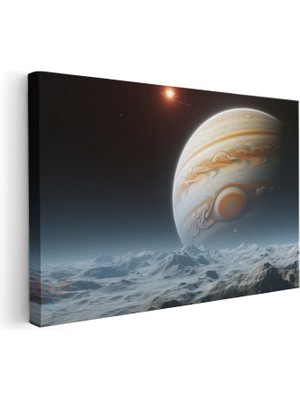Artarilion Yatay Kanvas Tablo Jupiter Gezegeni Modern Duvar Tablosu Kanvas Salon Ofis Tablosu