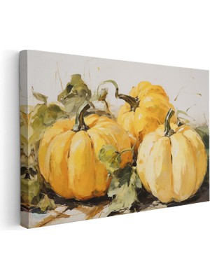 Artarilion Yatay Kanvas Tablo Balkabaklari Modern Duvar Tablosu Kanvas Salon Ofis Tablosu