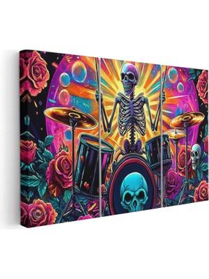 Artarilion Yatay Kanvas Tablo Bateri Calan Iskelet Modern Duvar Tablosu Kanvas Salon Ofis Tablosu