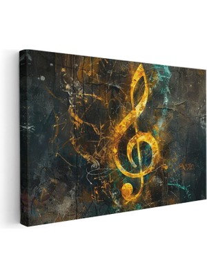 Artarilion Yatay Kanvas Tablo Sol Anahtari Muzik Modern Duvar Tablosu Kanvas Salon Ofis Tablosu