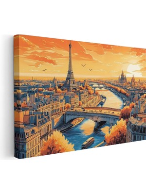 Artarilion Yatay Kanvas Tablo Kus Bakisi Paris Modern Duvar Tablosu Kanvas Salon Ofis Tablosu