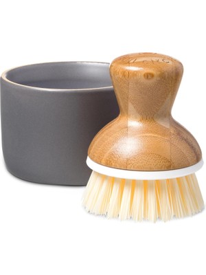 Mena Rise Bubble Bis Keramik Seifenspender & Scrubber Schwamm Set, Weiß, Grau/weiß, Dish Brush + Dispenser