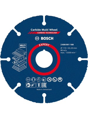 Mena Rise Professional 1x Expert Carbide Multi Wheel Kesici Diskler (Sert Ahşap, Çivili Ahşap, Plastik, Alçıpan Panel, Ø 115 Mm, Aksesuar Küçük Avuç Taşlama Makinesi)