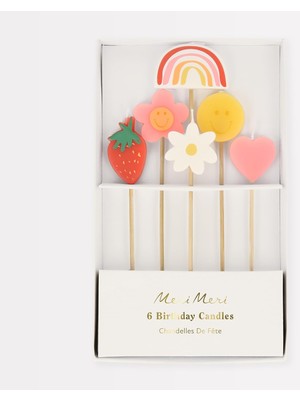 Mena Rise - Happy Face Candles - Mutlu Yüz Semboller Mumlar (X6)