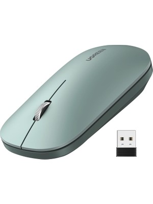 Mena Rise Ugreen Kablosuz Fare, 2,4 Ghz USB Bağlantısı, Maks. 4000 Dpi, 18 Ay Pil Ömrü. Pc, Mac, Dizüstü Bilgisayar, Windows 11, 10, 8.1, 7, Macos, Linux ile Uyumlu (Yeşil)