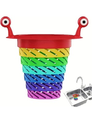Mena Rise Renkli Plastik Katlanabilir Takıp Duş Lavabo Balkon Gider Süzgeci
