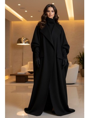 Kumaş Sever Siyah Kaşe Kumaş Kaban Çeket Yelek Çanta Giyim Kumaş Metrelik Çift En