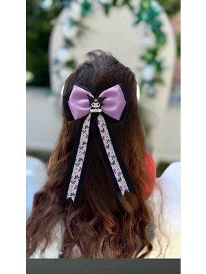 Kıvırcıkyoga Kız Çocuk el yapımı Kuromi Desenli Toka