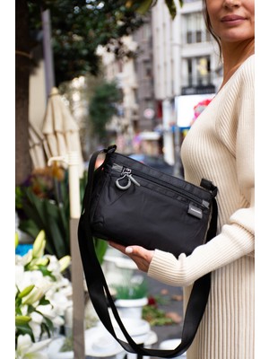 Sanmorris Glc Kadın 6020- 3 Bölmeli Paraşüt Kumaş Ayarlanabilir Çapraz Askılı Çanta Mavi