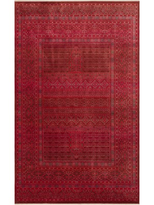 Kalesta Halı Caretta 17 Red Yumuşak Doku Vintage Eskitme Desenli Sıcak Renk Tonlarına Sahip Salon Halısı