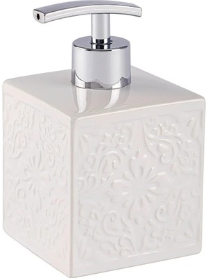 Mena Rise Cordoba Sabunluk Beyaz Seramik Sıvı Sabunluk Beyaz