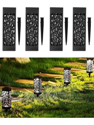 Mena Rise 4'lü Set Güneş Enerjili Solar, Gün Işığı, Yürüyüş Yolu Bahçe Işıkları, Güneş LED Işıkları, Bahçe, Teras, Çim, Havuz, Yol Için Peyzaj Aydınlatması