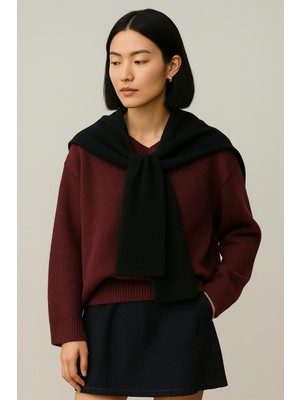 Wega Moda Kare Parçalı Patchwork Atkı - Spor Triko Örme Omuz Atkısı | Unisex Boho Şal - Atkı