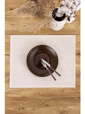 Mena Rise Düz Otantik Servis Setleri (Krem, 8)